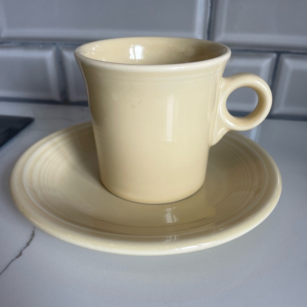 Fiesta cream ivory O ring mug saucer plate Fiestaware